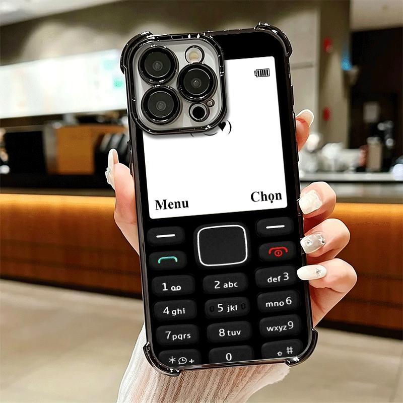 Забавный ретро-телефон Покрытие Чехол для телефона Для Iphone 16 17 Pro Max Air 16E 14 15 Plus 12 13 Mini Противоударный Подушка безопасности Чехол