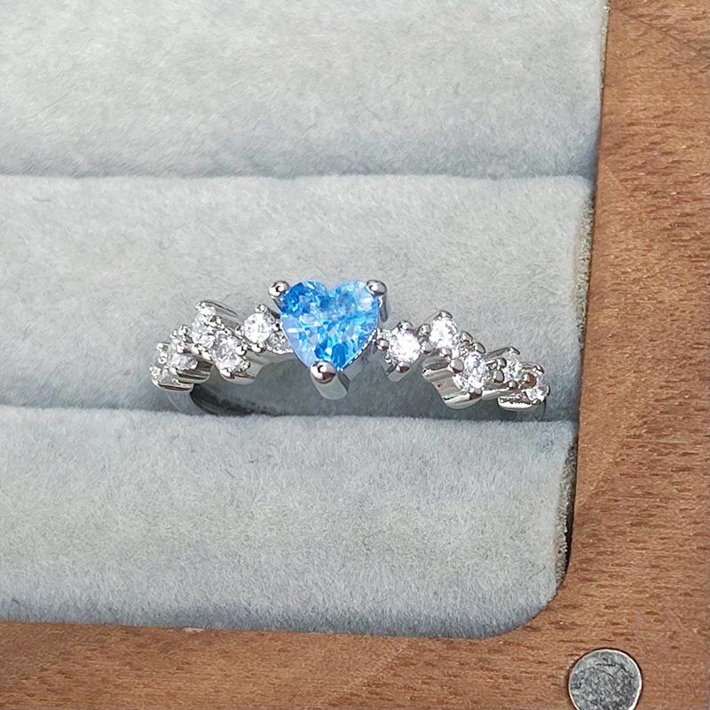 [Symphony Color Qi Ring] Color Treasure Small Sugar Cube Full Of Diamonds Zir*****Pening Ring Light Luxury Advanced Sense Niche Stacking Ring