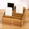 Wood Desktop Storage Box Detachable Multifunctional Phone Holder Easy To Install 12/24-Grid Phone Management Storage