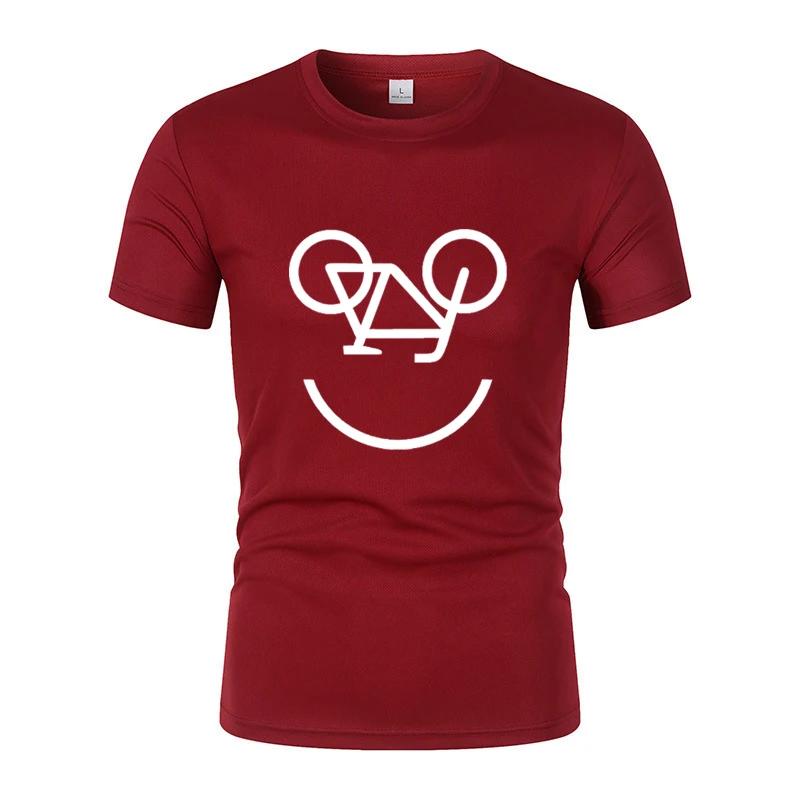 Летняя новая интересная мужская футболка с принтом велосипедных обратных букв, модная повседневная сетчатая воздухопроницаемая с короткими рукавами