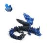 3D Printed Dragon Colorful Gem Dragon Figurines Movable Joint Rotatable Articulated Dragon Crafts Desktop Western Style Ornament