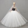 With Veil Doll Wedding Dress Solid Color Doll Bridal Clothes Doll Dress Costume  1/6 BJD Doll