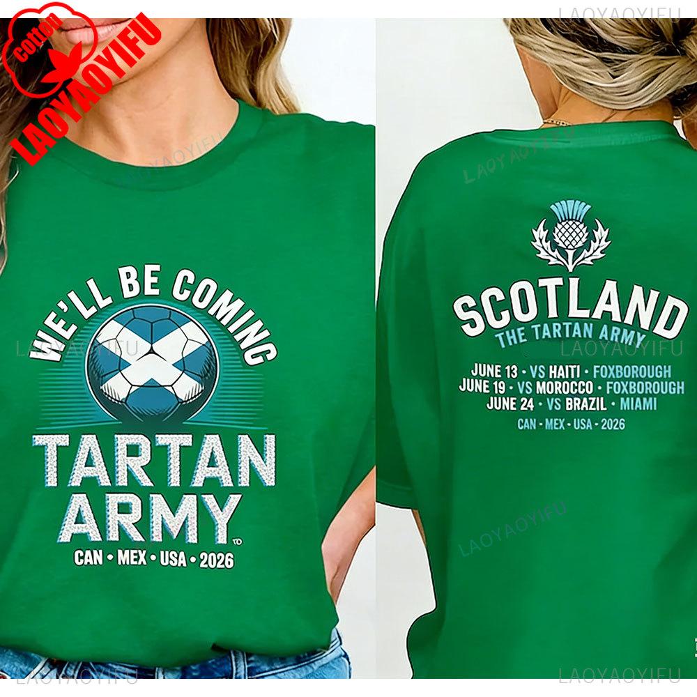 Scotland 2026 Shirt Tartan Army Fixtures Tshirt Scotland Vs Brazil Graphic Tshirts Tee Scottish Football Fan Gift Unisex