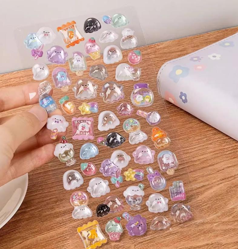 Новые Забавные Милые Мороженое Питомцы Падающие 3D Рельефные Наклейки Скрапбукинг DIY Декор Дневника Журналирование Канцелярские Товары Кавайные Наклейки