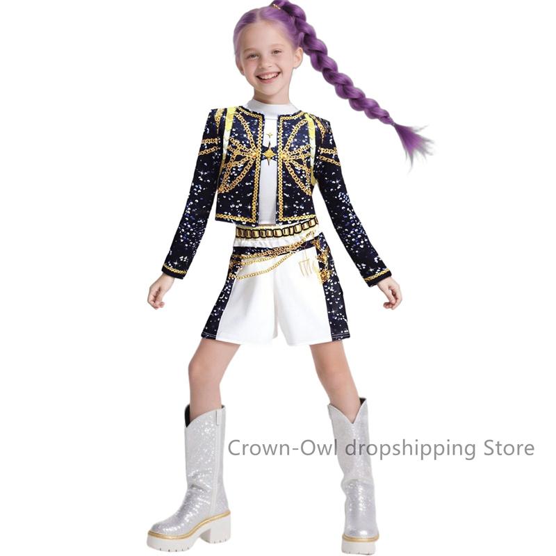 Костюм для косплея Руми Зои Миры с 3D-принтом для девочек, комплект, форма охотников на демонов K-pop, детская одежда для Хэллоуина, ролевые игры