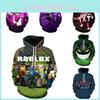 Roblox Hoodie 3d Sweatshirt Drawstring Long Sleeve Tops Clothes Adults Kids