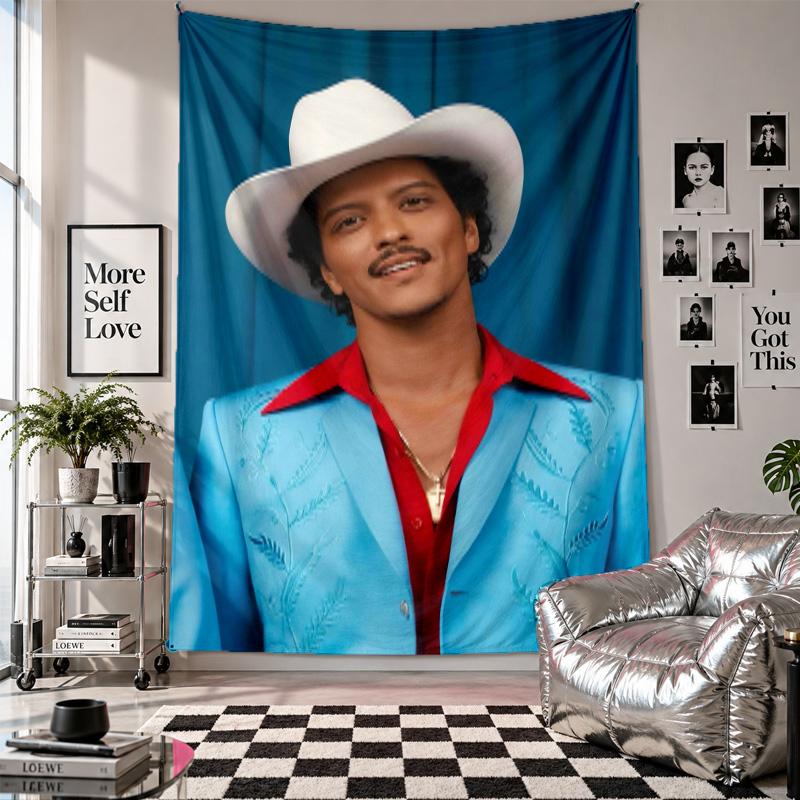 Wall TapestryBruno Mars Art Hanging Cloth Decorative Background Cover for Room Decoration