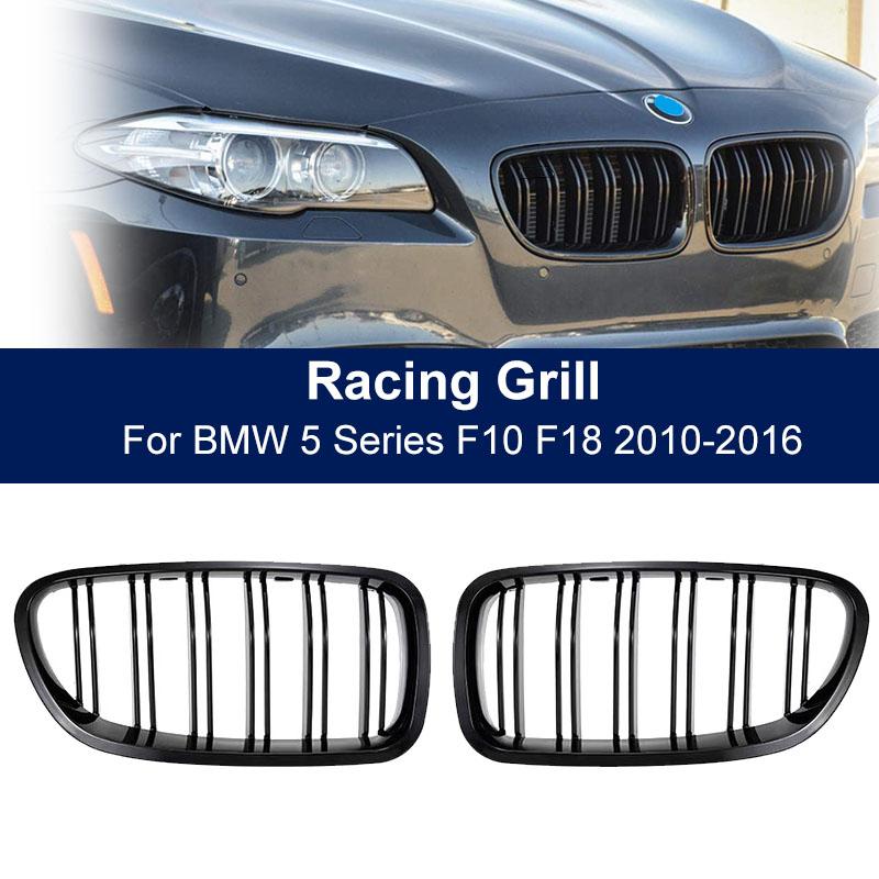 Передняя решетка автомобиля для BMW 5 серии F10 F11 F18 520d 530d 540i 2010 2011 2012 2013 2014 2015 2016 с двумя рейками