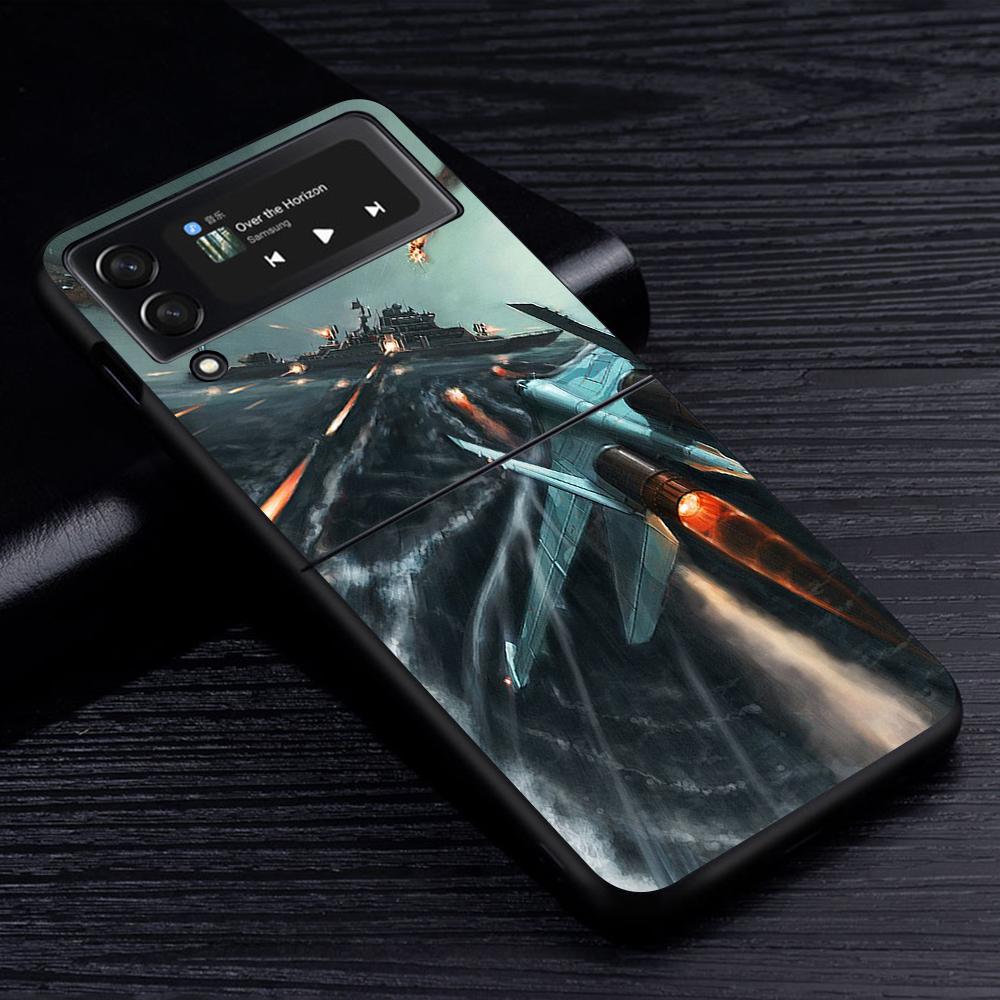 Чехол для мобильного телефона Tanks Fighter Warship для Samsung Galaxy Z Flip4 Flip3 5G, черный чехол Z Flip 4 3, роскошный жесткий чехол из ПК Zflip3