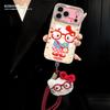 Очки kt кошачий шнурок подходит для чехла для мобильного телефона apple 17 iphone15promax милый мультяшный 16 гальваническое покрытие окно