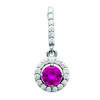 [L5677] - Silver Pendant 'Sissi' White Ruby ​​(rhodium-plated) - 21x9 Mm