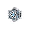 Winter Snowflake Copper Silver Plated Bracelet Pendants Colorful Zircon Necklace Charms Beads DIY Jewelry Accessories for Party