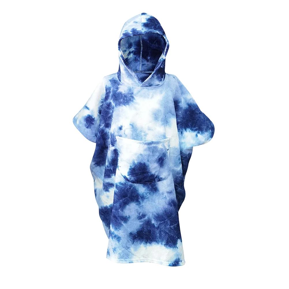 Surf Poncho Changing Towel Microfiber Fabric Water Sports Hooded Robe Adult Child Beach Blanket Bath Swim Quick Tie-Dry Wetsuit