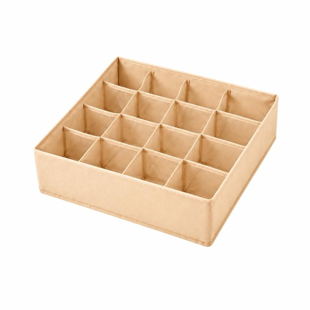 7/16/24 Grid Storage Box Fabric Closet Divider Socks Underwear Organizer Wardrobe
