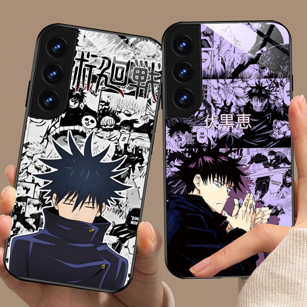 Чехол для мобильного телефона Jujutsu Kaisen Мегуми для Samsung Galaxy A56 55 54 53 52 51 36 35 34 23 16 15 5G Стеклянная цветная крышка Красивый
