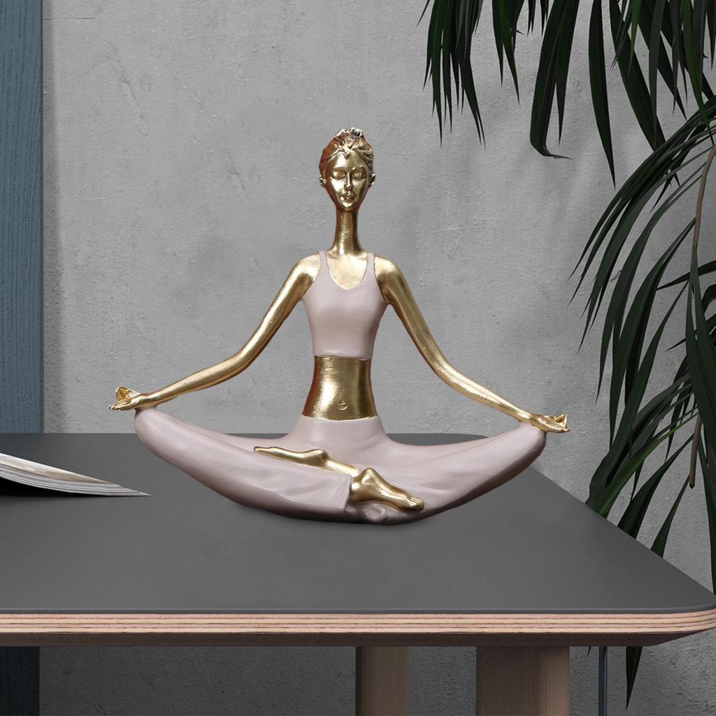 Yoga Statue Women Pose Decorative Resin Crafts Sculpture Lady for
