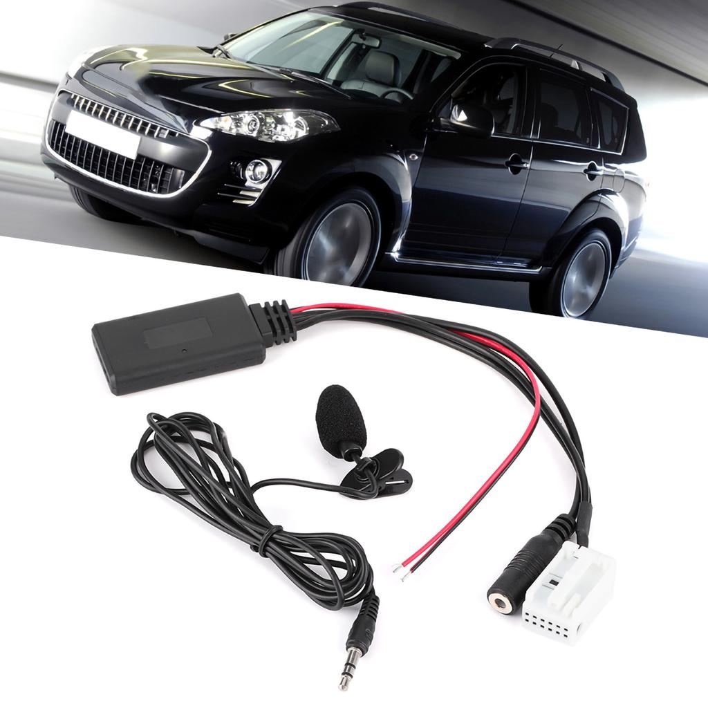 12Pin Bluetooth Audio Cable Car AUX Adapter Connector with Microphone Fit for Citroen Berlingo