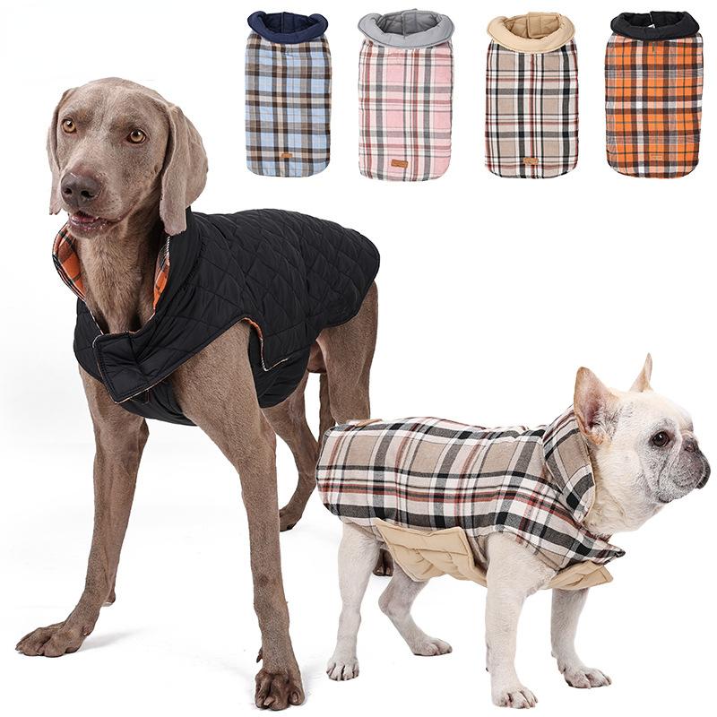 Pet Clothing Waterproof and Warm In Autumn and Winter, Big Dog Dog Clothes Fashion, Wearing Dog Clothes On Both Sides.
