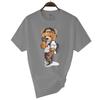 Luxury Brand Men's Short Sleeve T-shirts Summer Printed Black Funny Bear Harajuku Style Cotton Top y2k Streetwear Casual Tee Men