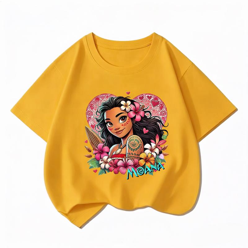 Potdemiel  Moana 2 Summer New Childrens 100 Cotton TShirt Short Sleeve Comfortable and Breathable for Boys and Girls