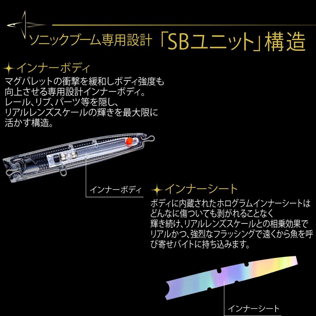 DUEL Sonic Boom SB Pop 120mm Floating Silhouette Black for Shore and Offshore Use