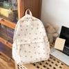 Korean Student School Backpack Floral White School Bags For Teenage Girls Cute Women's Backpack Brand Book Bag Nylon Rucksack