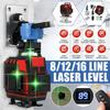 16/12/8 Lines Laser Level Professional Self-Leveling 4D 360 Horizontal Vertical Green Laser Beam Line Build Measuring Tools  Green / Red