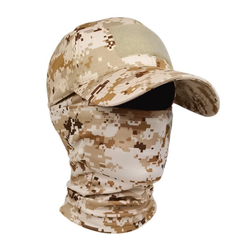 Outdoor Tactical Camouflage Baseball Cap Set Full Face Balaclava Hat Breathable Windproof Four Seasons Sports Fishing Hiking