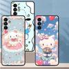 Чехол Sanrio Hello Kitty и Cinnamon Roll для Samsung Galaxy A05 A04 A30 A15 A03 A50 A40 A16 A70 A06 A10 A12 A20 A13 Черный Мягкий