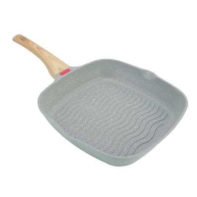 Сковорода-гриль из алюминиевого сплава с пластиковой ручкой, быстрая теплопроводность, большая вместимость, сковорода-гриль для бекона