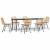 3157878 vidaXL Garden Dining Set 7 Pcs Wicker