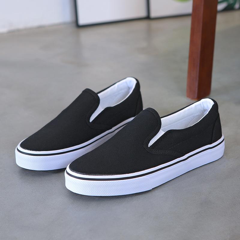 Размеры 35-44 Белые Канвасные Туфли для Пары Студенческие Тканевые Туфли Женские Лоферы Белые Кроссовки Черные Лоферы для Мужчин Zapatos Casuales