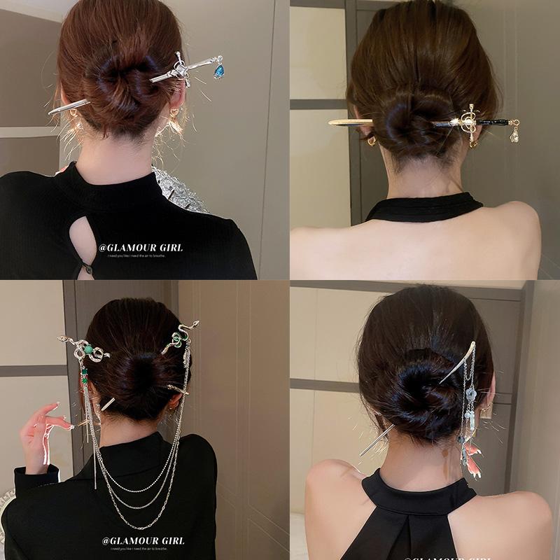 Палочки для волос, винтажные для женщин и девочек, сделай сам, простая прическа в китайском стиле, дизайн, держатель для хвоста, аксессуары для волос, ювелирные изделия