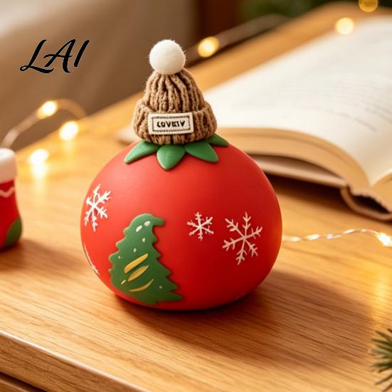 Novelty Bear Gifts Christmas Tomato Squeeze Toy for Stress Relief Cute TPR Decompression Collectible Holiday Themed Figurines Figure with Festive