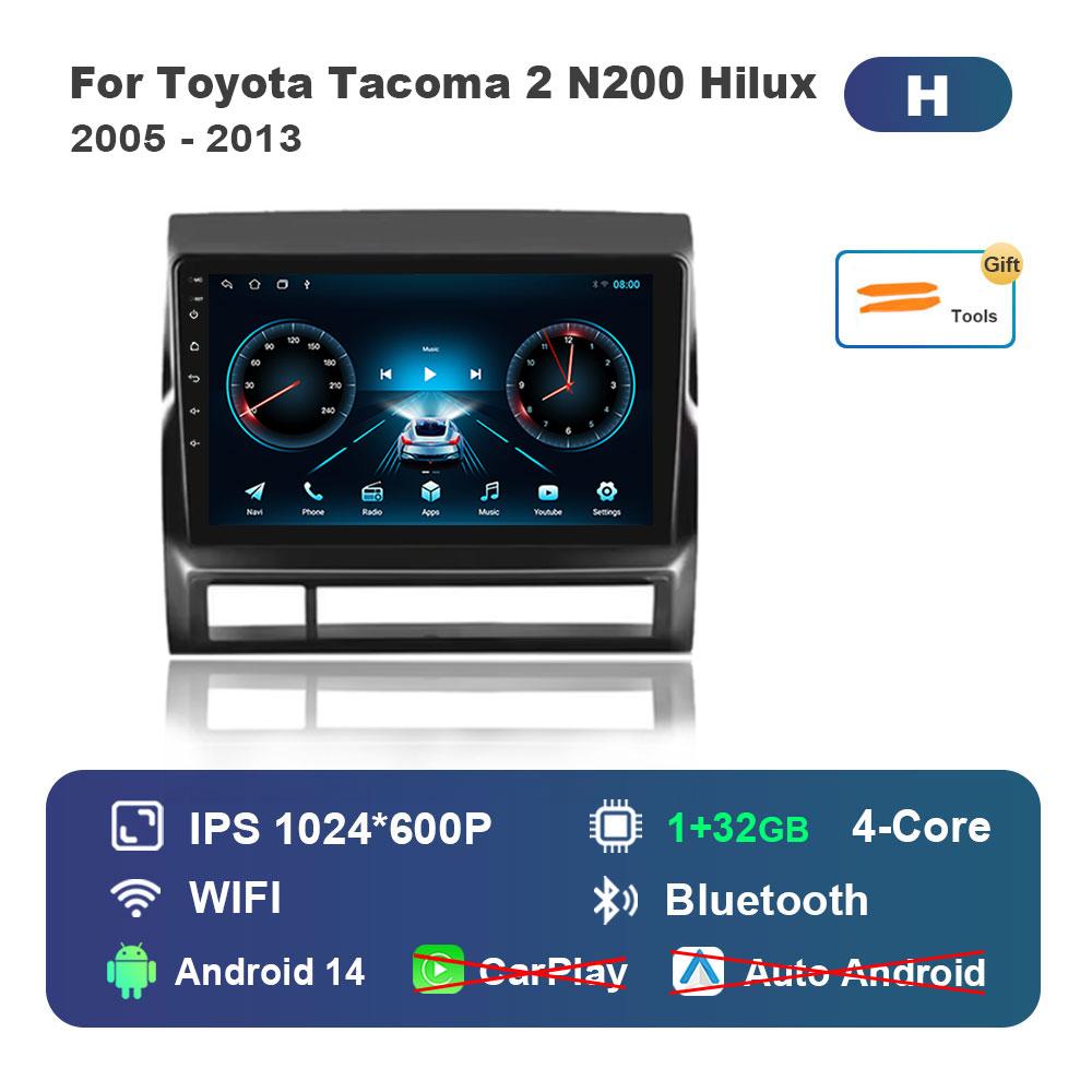 DSP Stereo Android 14 Touch Screen WiFi for Toyota Tacoma 2 N200 Hilux 2005 - 2013 Navi GPS 4G BT Car Radio Multimedia player