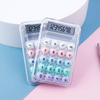 Мини Калькулятор Конфетного Цвета 8 Разрядов Большой ЖК-Дисплей Большая Круглая Кнопка
