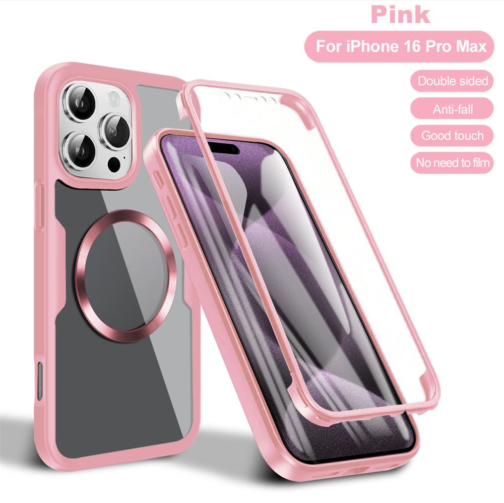 2IN1 For Magsafe 360° Protection Case For iPhone 16 14 13 12 11 15 Pro Max Plus Front+Back Silicone Clear Magnetic Full Cover