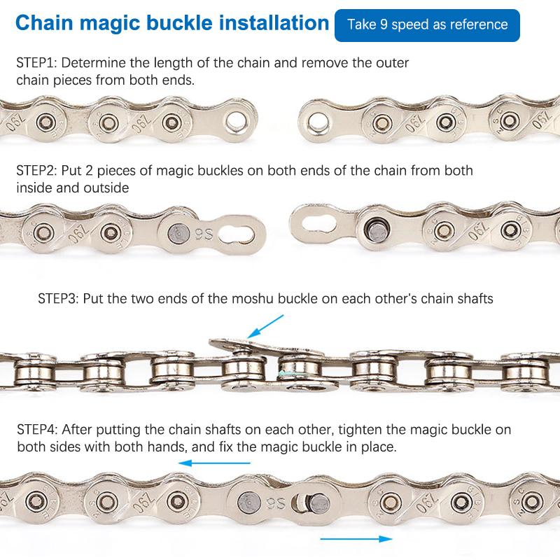 Пара цепей для горного шоссейного велосипеда Magic Buckle 8S/9/10/11/12 скоростная цепь с быстросъемной пряжкой