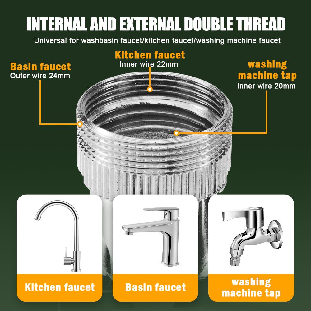 Модернизированный металлический удлинитель для крана с поворотом на 1440°, универсальная головка распылителя для 2-х режимного крана для ванной комнаты, удлиняющий адаптер для аэратора, удлиняющий кран