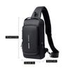 Men Sling Bag Pack with Lock Waterproof Antitheft Chest Bag with USB Charging Port Shoulder Bag