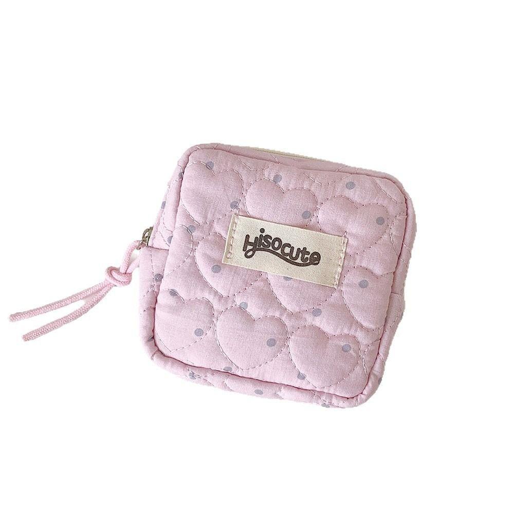 Polka Dot Cosmetic Bag Large Capacity Sanitary Napkin Storage Bag Small Lipstick Pouch Women Girl