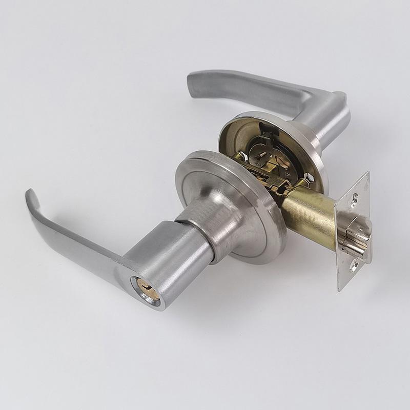 Door Handle Lock Aluminium Alloy Safety Bar Lock Kit with Core Latch Keys for Bathroom Household