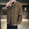Casual Retro Baseball Collar Jacket for Men Autumn Thickened Bomber Jacket Top