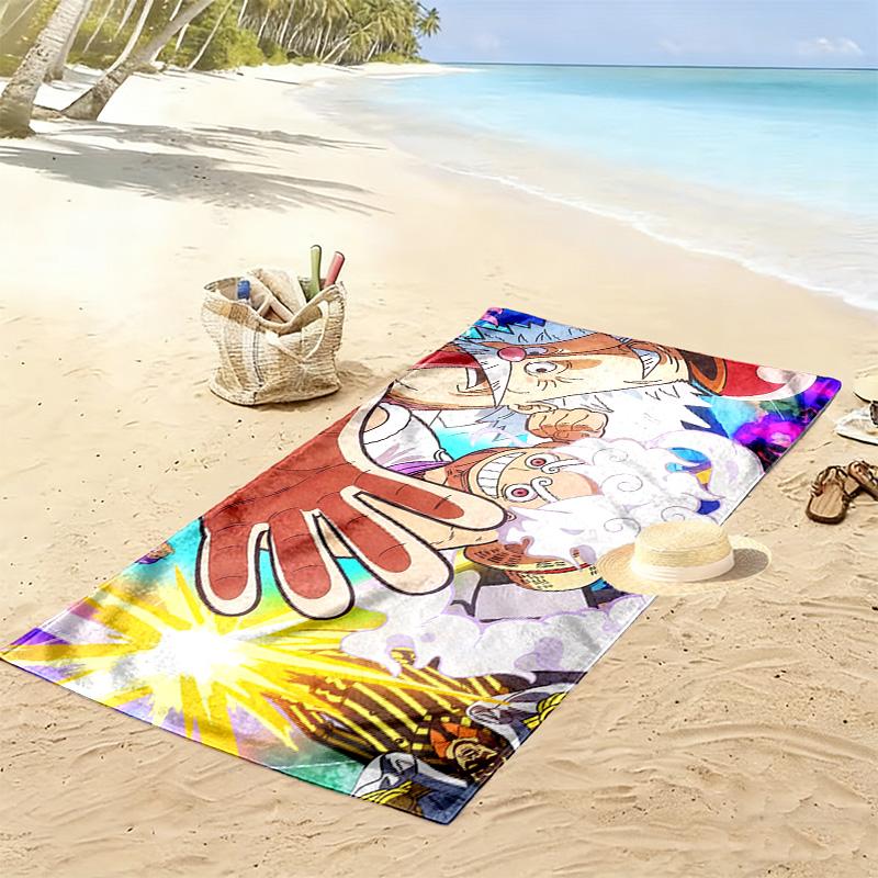 One Piece4 Print Beach Towel, Large Soft Quick Dry Towel for Beach Camping Swimming