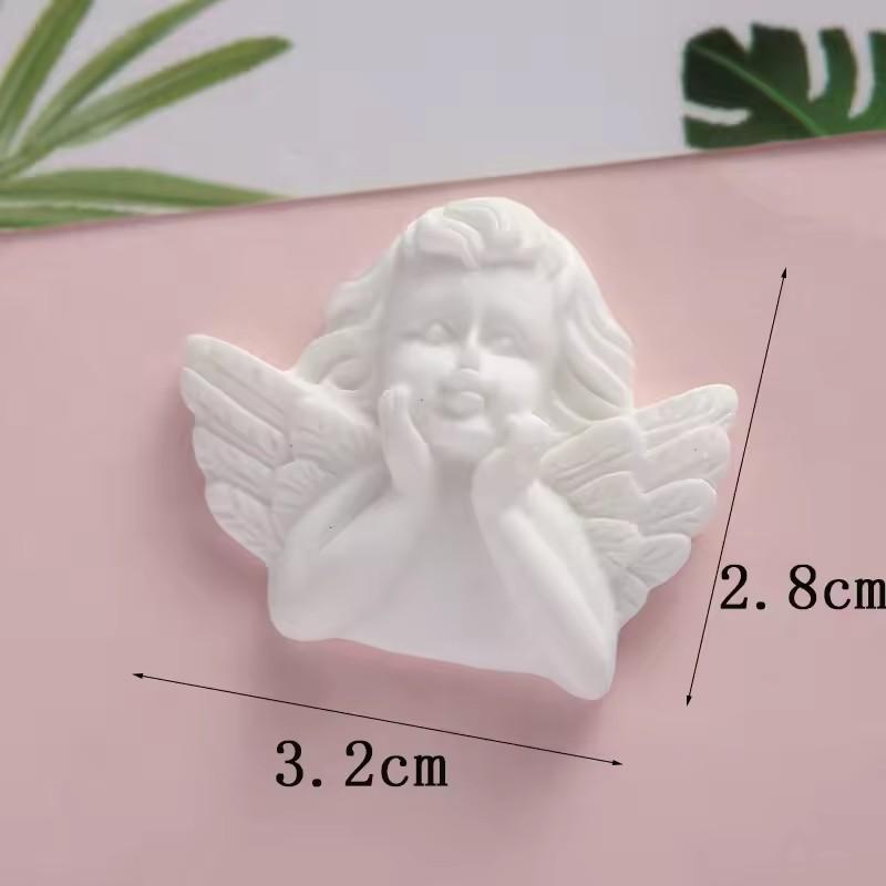 New Baroque Style White Flat Back Cabochon Resin Angel Figurines Artificial Fairy Model for Phone Case Use Souvenir