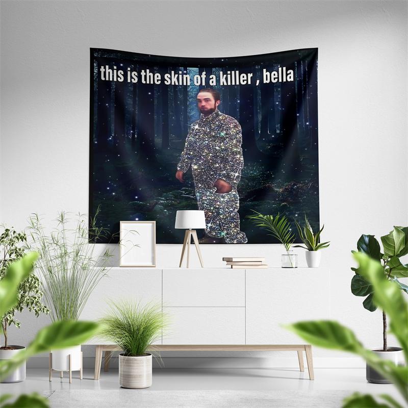 Aertemisi This is The Skin of a Killer Bella Meme Tapestry Wall Hanging Art for Bedroom Living Room College Dorm Party Backdrop