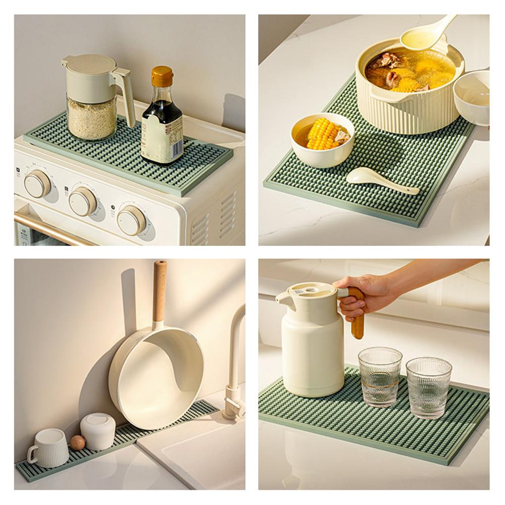 Бытовой Нескользящий Бар Кухонный Коврик для Сушки Посуды Миска Тарелка Стол Изоляционный Коврик Несколько Размеров Кофемашина Поверхность Стола Защитный Коврик от Горячего