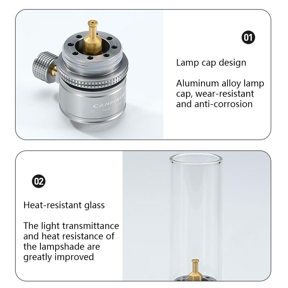 Газовый фонарь для кемпинга, оборудование для лагеря, газовая свеча, абажур, держатель лампы для нашей палатки, походов, чрезвычайных товаров для кемпинга