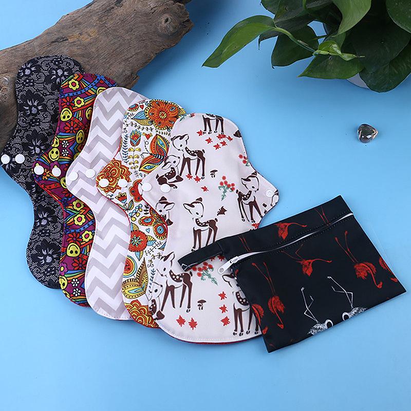 Органические бамбуковые угольно-угольные моющиеся гигиенические прокладки для менструации, обильные менструальные выделения, женские тканевые прокладки, многоразовые прокладки