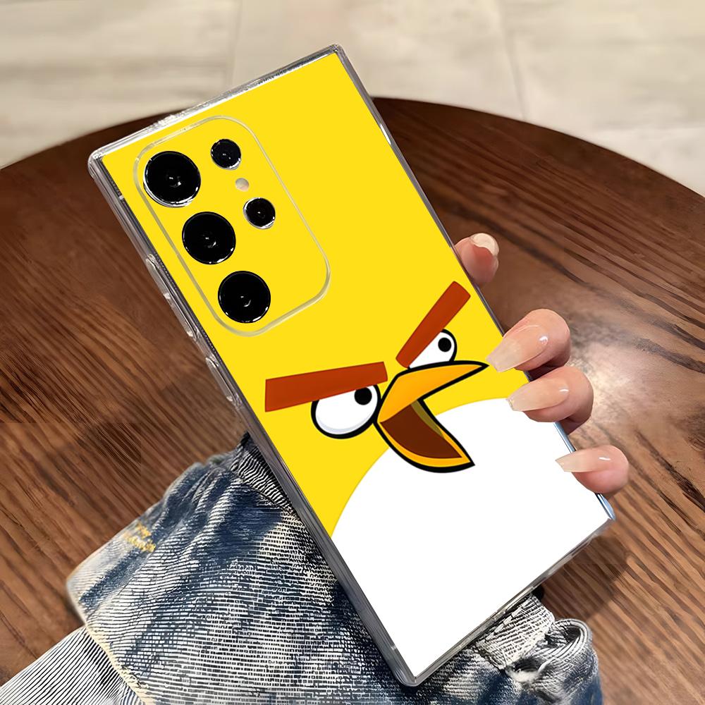 A-angry Birds Phone Case For Samsung S26 S25 S24 Ultra S23 Fe S22 S20 S21 Plus Plus 5G Fe Transparent Cover
